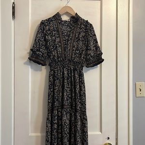 Max Studio Maxi Dress Blue Floral Size XS